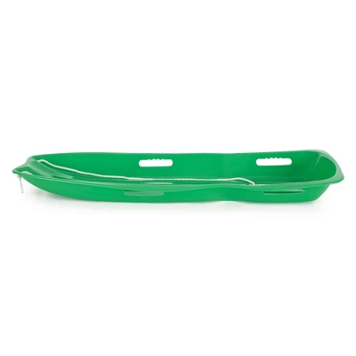 Slippery Racer Downhill Xtreme Flexible Adults And Kids Plastic Toboggan Snow Sled For Up To 2 Riders With Pull Rope And Handles, Green 2 Slippery Racer Downhill Xtreme Flexible Adults And Kids Plastic Toboggan Snow Sled For Up To 2 Riders With Pull Rope And Handles, Green - Image 2