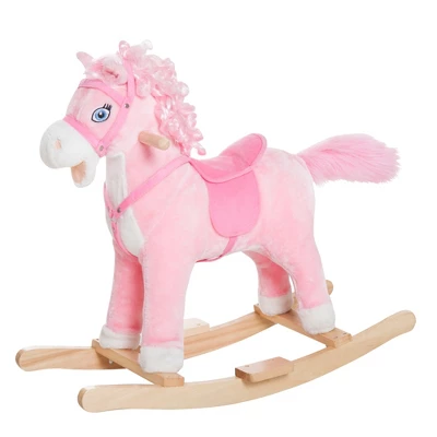 Qaba Kids Ride On Rocking Horse Toddler Plush Toy With Realistic Sounds And Swinging Tail For 3 Years Old Children 3 Qaba Kids Ride On Rocking Horse Toddler Plush Toy With Realistic Sounds And Swinging Tail For 3 Years Old Children - Image 3