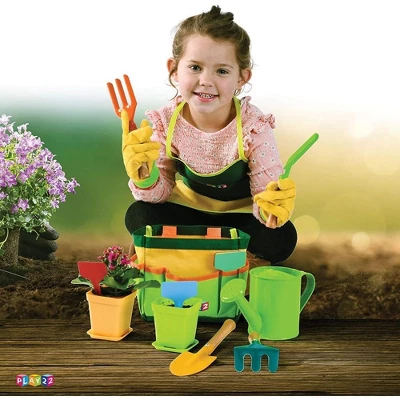 Kids Gardening Tool Set 12 PCS - Kids Gardening Tools With Shovel, Rake, Fork, Trowel, Apron, Gloves Watering Can And Tote Bag - Play22usa 3 Kids Gardening Tool Set 12 PCS - Kids Gardening Tools With Shovel, Rake, Fork, Trowel, Apron, Gloves Watering Can And Tote Bag - Play22usa - Image 3