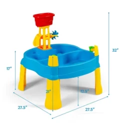 Costway Kids Sand And Water Table Activity Table Sandbox W/ 18 Pcs Accessories