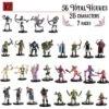 Monster Protectors Painted Fantasy Mini Figures For D&D - 1", 56 Pieces