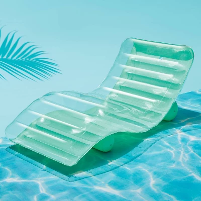 Chaise Pool Float Lounge Green - Sun Squad™ 3 Chaise Pool Float Lounge Green - Sun Squad™ - Image 3