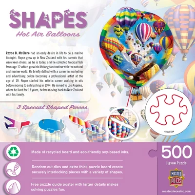 Masterpieces 500 Piece Shaped Puzzle - Hot Air Balloons - 19.09"x24.26" 3 Masterpieces 500 Piece Shaped Puzzle - Hot Air Balloons - 19.09"x24.26" - Image 3