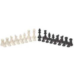WE Games Silicone Staunton Tournament Chess Pieces - Black And Cream, 3.75 Inch King