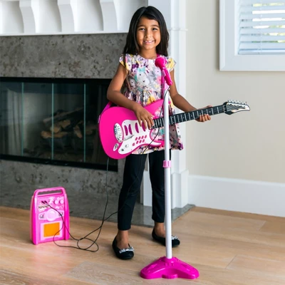 Best Choice Products Kids Electric Musical Guitar Toy Play Set W/ 6 Demo Songs, Whammy Bar, Microphone, Amp, AUX 1 Best Choice Products Kids Electric Musical Guitar Toy Play Set W/ 6 Demo Songs, Whammy Bar, Microphone, Amp, AUX