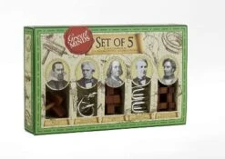 Professor Puzzle USA, Inc. Great Mens Minds Metal And Wood Puzzles | Set Of 5