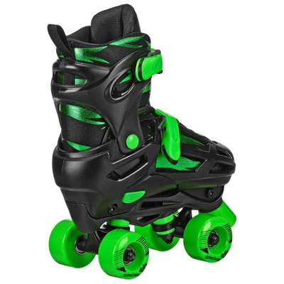 Roller Derby Green Wire Kids' Inline-Quad Combo Skates - Black/Green (3-6) 2 Roller Derby Green Wire Kids' Inline-Quad Combo Skates - Black/Green (3-6) - Image 2