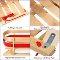 Costway Baby Kids Wooden Sled Solid Seat Toddler Boggan Outdoor Play Snow Toys -LITTLE TIKES Shop GUEST 058621ac ec98 4ffb 8d7c e32fd865420b