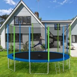 Kids Trampoline With Safety Fence Netting, Ladder And Wind Stakes - ModernLuxe -LITTLE TIKES Shop GUEST 05871068 1a7f 4252 8875 30f25de3e195