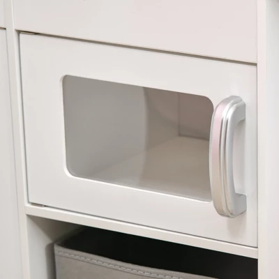 Qaba Corner Play Kitchen Set With Sound Effects And Tons Of Countertop Space, Kids Kitchen With Washing Machine, Food Toys, Ice Maker, Ages 3-6, White 5 Qaba Corner Play Kitchen Set With Sound Effects And Tons Of Countertop Space, Kids Kitchen With Washing Machine, Food Toys, Ice Maker, Ages 3-6, White - Image 5