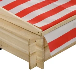 Outsunny Kids Wooden Sandbox, Covered Children Sand Playset Outdoor, W/ Adjustable Canopy Shade, Bottom Liner, Seat, Aged 3-8 Years Old, Natural -LITTLE TIKES Shop GUEST 06429d18 7783 46fd 9410 21bca2b9fe2a