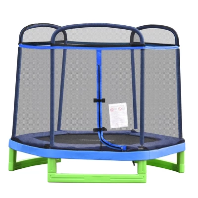 Outsunny 7 Foot Kids Trampoline, Durable Bouncer Spring Gym Toy With Safety Net Enclosure, Padded Cover, Fun Exercise Activity For Children 7 Outsunny 7 Foot Kids Trampoline, Durable Bouncer Spring Gym Toy With Safety Net Enclosure, Padded Cover, Fun Exercise Activity For Children - Image 7