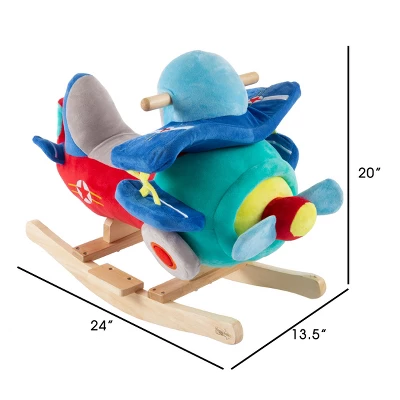 Toy Time Kids Plush Rocking Plane Toy – 24" X 20" 4 Toy Time Kids Plush Rocking Plane Toy – 24" X 20" - Image 4