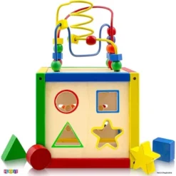Wooden Activity Cube With Bead Maze, Shape Sorter, Abacus Counting Beads, Counting Numbers, Sliding Shapes - 5 In 1 - Play22Usa -LITTLE TIKES Shop GUEST 070f8590 ff98 4414 ac50 19a3ba223fa1