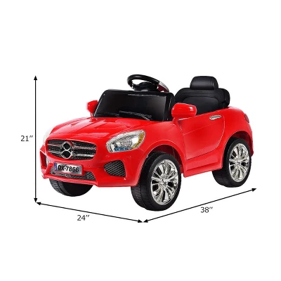 Costway 6V Kids Ride On Car RC Remote Control Battery Powered W/ LED Lights MP3 Red 2 Costway 6V Kids Ride On Car RC Remote Control Battery Powered W/ LED Lights MP3 Red - Image 2