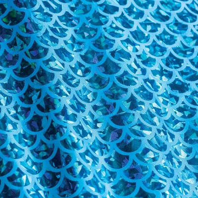 HearthSong Mermaid Blue Scalloped Gauze Canopy With LED Lights And Decorative Applique And Cute Shells And Starfish 7 HearthSong Mermaid Blue Scalloped Gauze Canopy With LED Lights And Decorative Applique And Cute Shells And Starfish - Image 7