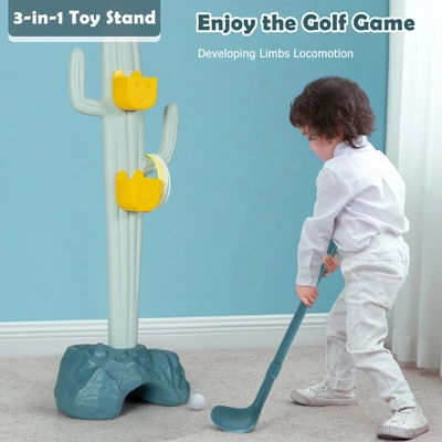 Costway 3-in-1 Sports Activity Center W/Golf & Ring-Toss Cactus Toy Stand 2 Costway 3-in-1 Sports Activity Center W/Golf & Ring-Toss Cactus Toy Stand - Image 2