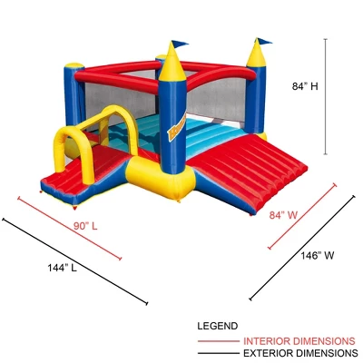 Banzai Slide N Fun Inflatable Slide And Bounce House With Oversized Entryway Slide, Soccer Net, Ball, And Included Motor Blower, Ages 3+ 3 Banzai Slide N Fun Inflatable Slide And Bounce House With Oversized Entryway Slide, Soccer Net, Ball, And Included Motor Blower, Ages 3+ - Image 3