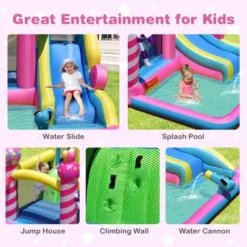 Costway Inflatable Bounce House Sweet Candy Bouncy Castle W/ Water Slide& 480W Blower -LITTLE TIKES Shop GUEST 09315da4 df19 4348 8e9b f7bdc8dd7cc0