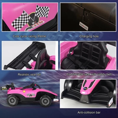 Costway 12V Kids Ride On Car Electric Racing Truck Remote Control W/ MP3 & Lights YellowPinkRed 9 Costway 12V Kids Ride On Car Electric Racing Truck Remote Control W/ MP3 & Lights YellowPinkRed - Image 9