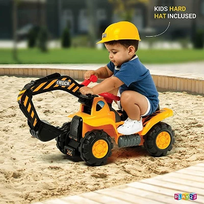 Toy Tractors For Kids – Ride On Excavator Includes Helmet With Rocks - Ride On Tractor Pretend Play - Toddler Tractor Construction Truck -Play22usa 4 Toy Tractors For Kids – Ride On Excavator Includes Helmet With Rocks - Ride On Tractor Pretend Play - Toddler Tractor Construction Truck -Play22usa - Image 4