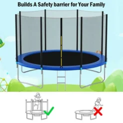 Costway 12/14/15/16FT Replacement Trampoline Safety Enclosure Net W/ Zipper & Buckle For 8/6 Poles -LITTLE TIKES Shop GUEST 0b1bd63e 057a 4f64 8c82 f4ed3f46c137