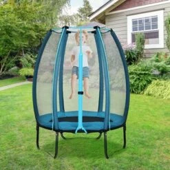 Costway 4ft Kids Trampoline Recreational Bounce Jumper W/Enclosure Net Outdoor Indoor
