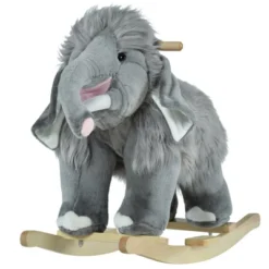 Qaba Kids Ride-On Rocking Horse Toy Mammoth Style Rocker With Fun Music & Soft Plush Fabric For Children 18-36 Months -LITTLE TIKES Shop GUEST 0c4ea07a cab4 49ec 8a6a 8fc2429064e4