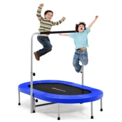 Costway 50'' Trampoline For 2 People Foldable Rebouncer W/Adjustable Handrail RedBlue -LITTLE TIKES Shop GUEST 0d0abb42 3da4 441d 878e 18db6a6e4cf5