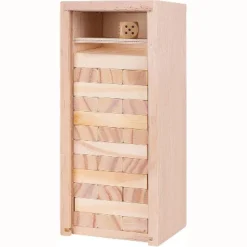 WE Games Mini Wood Block Stacking Tower That Tumbles Down When You Play - 5.5 Inches Tall