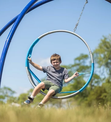 HearthSong 40-Inch Steel-Frame Aerial Hoop Spinning Round Swing With Suspended Fabric Seat 2 HearthSong 40-Inch Steel-Frame Aerial Hoop Spinning Round Swing With Suspended Fabric Seat - Image 2