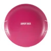 Slippery Racer ProDisc 26 Inch Heavy Duty Aluminum Iron Alloy Metal Kids Winter Saucer Snow Sled With Dual Riveted Soft Grip Rope Handles, Pink