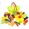 Link Little Chef 38 Piece Fruits And Vegetables Shopping Basket Grocery Play Food Set For Kids