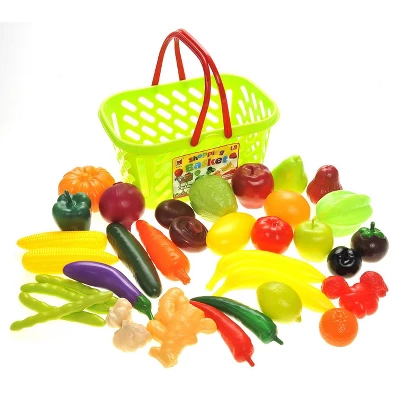 Link Little Chef 38 Piece Fruits And Vegetables Shopping Basket Grocery Play Food Set For Kids 1 Link Little Chef 38 Piece Fruits And Vegetables Shopping Basket Grocery Play Food Set For Kids