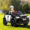 Costway Kids 12V Electric Ride On Car Police Car With Remote Control BlackWhite