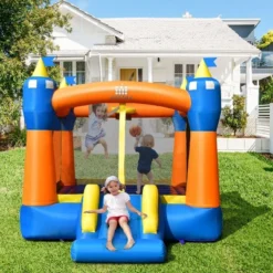 Costway Inflatable Bounce House Kids Magic Castle W/ Large Jumping Area Without Blower