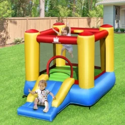Costway Inflatable Bouncer Kids Slide Bounce House For Indoor Outdoor Without Blower
