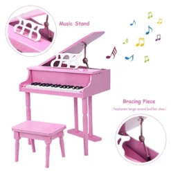 Costway Childs 30 Key Toy Grand Baby Piano W/ Kids Bench Wood Pink New -LITTLE TIKES Shop GUEST 10d7e4c0 4b72 41df ba62 4cf87661e677