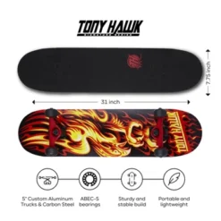 Tony Hawk 31" Pro Skateboard - Abec 5 Flame
