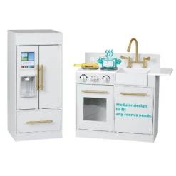Teamson Kids Little Chef Charlotte Kids Play Kitchen, Wooden Kitchen Playset For Toddlers, White/Gold -LITTLE TIKES Shop GUEST 11733de0 c18b 4f64 a9e6 38aba10e21b0