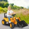 Costway Kids Ride On Excavator Digger 6V Battery Powered Tractor W/Digging Bucket Yellow