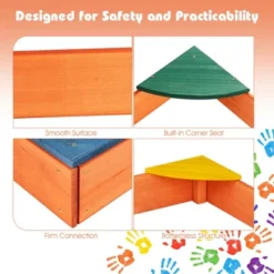Costway Kids Wooden Backyard Sandbox W/ Built-in Corner Seating Kid's Outdoor Furniture -LITTLE TIKES Shop GUEST 12d319ba e672 4c01 9016 65fd2bb8d0d2