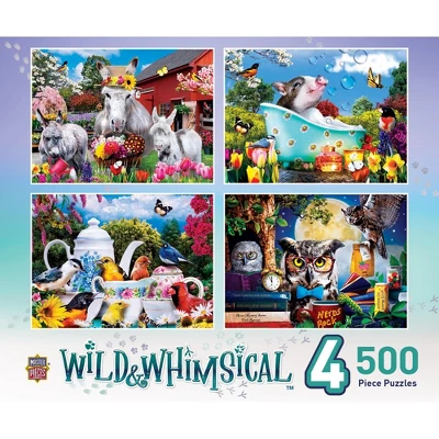 MasterPieces 500 Piece Jigsaw Puzzle - Wild & Whimsical 4-pack - 14"x19" 1 MasterPieces 500 Piece Jigsaw Puzzle - Wild & Whimsical 4-pack - 14"x19"