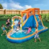 Banzai Plummet Falls Adventure Kids Inflatable Outdoor Water Park Splash Pool With Fill 'N Spill Bucket, Slides, And Climbing Wall