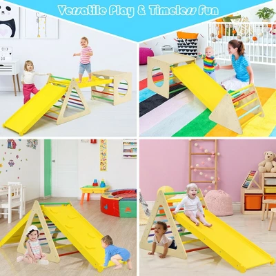 Costway 5 In 1 Toddler Playing Set Kids Climbing Triangle & Cube Play Equipment 5 Costway 5 In 1 Toddler Playing Set Kids Climbing Triangle & Cube Play Equipment - Image 5