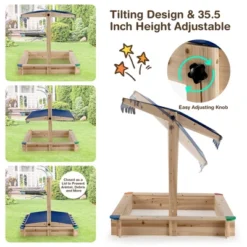 Costway Kids Wooden Sandbox With Height Adjustable & Rotatable Canopy Outdoor Playset 11 Costway Kids Wooden Sandbox With Height Adjustable & Rotatable Canopy Outdoor Playset -LITTLE TIKES Shop GUEST 17182444 bd31 4b93 8291 ee1aae5c0a4e
