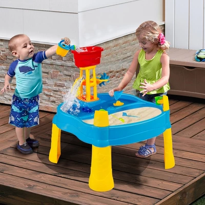 Costway Kids Sand And Water Table Activity Table Sandbox W/ 18 Pcs Accessories 2 Costway Kids Sand And Water Table Activity Table Sandbox W/ 18 Pcs Accessories - Image 2