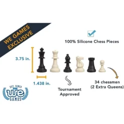 WE Games Silicone Staunton Tournament Chess Pieces - Black And Cream, 3.75 Inch King -LITTLE TIKES Shop GUEST 19420c26 59d9 456b 8f20 c97b296299b6
