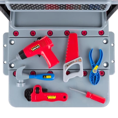 Toy Time Kids Pretend 75-Piece Woodworking Set And Mechanic Workshop With Battery-Powered Drill And Accessories 5 Toy Time Kids Pretend 75-Piece Woodworking Set And Mechanic Workshop With Battery-Powered Drill And Accessories - Image 5