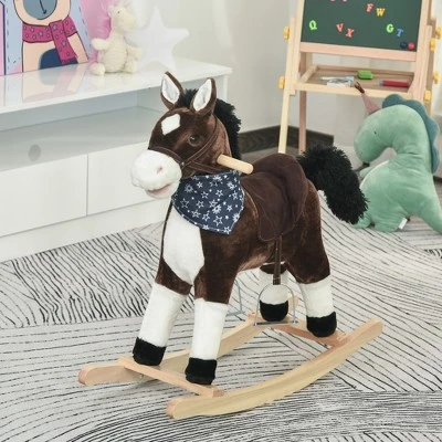 Qaba Kids Plush Ride-On Rocking Horse Toy Cowboy Rocker With Fun Realistic Sounds For Child 3-6 Years Old 2 Qaba Kids Plush Ride-On Rocking Horse Toy Cowboy Rocker With Fun Realistic Sounds For Child 3-6 Years Old - Image 2